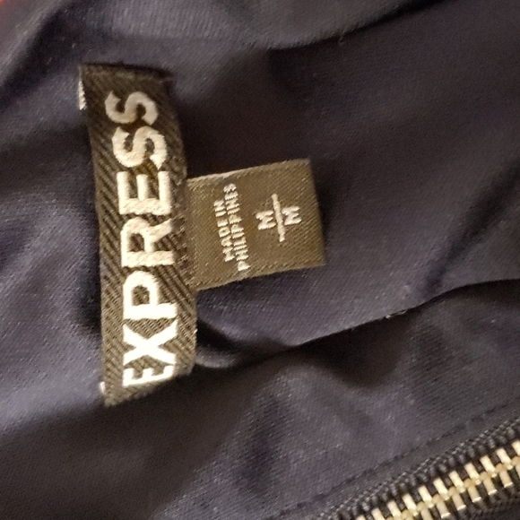 EXPRESS medium cami red pink orange black stripe - Picture 4 of 5